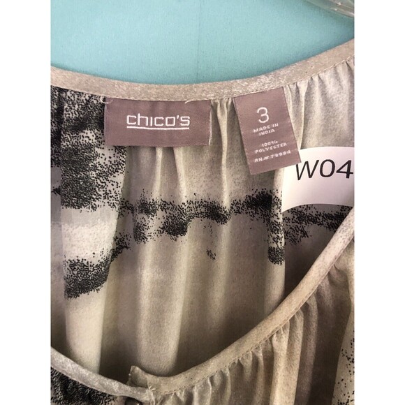 chico's women's sz 3 ( L 16-18 ) blouse buttons print casual dress shirt 307 - Picture 4 of 11